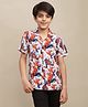 Kidsville Rayon Marvel Featuring Half Sleeves Spiderman Printed Shirt - Red & Blue