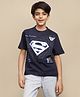 Kidsville Cotton DC Comics Featuring Half Sleeves Superman Logo Printed Tee - Navy Blue
