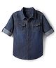 Pine Kids Denim Woven Full Sleeves Washed Shirt - Navy Blue