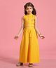 MASTARANG Cotton Frill Sleeves Floral & Chevron Printed Top & Palazzo Set - Yellow