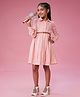 MASTARANG Full Sleeves Striped Shirt Dress With Belt - Peach
