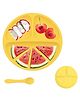 FunBlast Silicone Suction Plate with 3 Compartments and 1 Spoon  Yellow