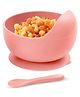 FunBlast Silicone Suction Bowl with Spoon Set for Toddlers  Pink