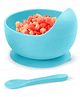 FunBlast Silicone Suction Bowl with Spoon Set for Toddlers  Aqua Blue