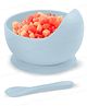 FunBlast Silicone Suction Bowl with Spoon Set for Toddlers  Light Grey