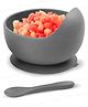 FunBlast Silicone Suction Bowl with Spoon Set for Toddlers  Grey