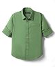Pine Kids 100% Cotton Full Sleeves Solid Coloured Shirt - Green