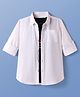 Pine Kids 100% Cotton Full Sleeves Solid Coloured Shirt With Inner Tee - White