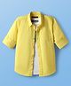 Pine Kids 100% Cotton Full Sleeves Solid Coloured Shirt With Inner T-Shirt - Yellow