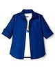 Pine Kids 100% Cotton Full Sleeves Solid Coloured Shirt With Inner T-Shirt - Navy Blue