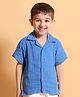 Greendeer Cotton Half Sleeves Solid Shirt - Blue