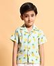 Greendeer 100% Cotton Half Sleeves Pineapple Printed Shirt - Mint