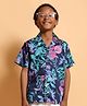 Greendeer 100% Cotton Half Sleeves Floral Printed Shirt - Navy Blue