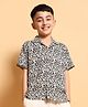 Greendeer Soft & Breathable Cotton Half Sleeves Abstract Printed Shirt - Black