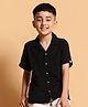 Greendeer Soft & Breathable Cotton Half Sleeves Solid Shirt - Black