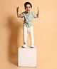 Greendeer 100% Cotton Half Sleeves Lemon Printed Shirt & Pant Set - Blue & Beige