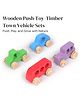 OpaToys Premium Wooden Push & Pull Toy  Timber Town Racing Vehicle Set (Set Of 4) - Eco-Friendly Fun for Little Racers