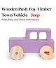 OpaToys Premium Wooden Push & Pull Toy  Timber Town Racing Vehicle Violet Jeep - Eco-Friendly Fun for Little Racers