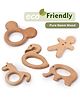 OpaToys Natural Wooden Combo Neem Teethers Set (pack of 5 Pieces) -5 Shapes of Teethers (MickeyMouse, Crane, Unicorn,Elephant & Human )