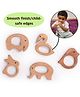 OpaToys Natural Wooden Combo Neem Teethers Set Pack of 5 -5 Shapes of Teethers - Mini Elephant, Crane, Bird, Rabbit & Elephant