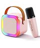 Inpout Bluetooth Speaker with Mini Wireless Karaoke Mic, RGB Lights with 5 Voice Change Effects