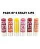 Favon Professional Waterproof Crazy Lip Balms - Pack of 6