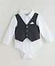 One Friday Full Sleeves Waiscoat Mock Style Onesie - White