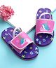 Babyoye Back Strap Closure Flip Flops With Sea Animals Print - Lavender & Pink