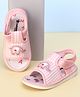 Cute Walk by Babyhug Velcro Closure Musical Sandals with Elephant Applique - Pink