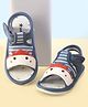Cute Walk by Babyhug Velcro Closure Musical Sandals with Stripes - Light Blue