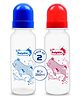 Baby Dolphin Plastic Feeding Bottle ,BPA Free, Anti-Colic - 250ml, Blue & Red (Pack of 2)