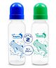 Baby Dolphin Plastic Feeding Bottle ,BPA Free, Anti-Colic - 250ml, Blue & Green (Pack of 2)