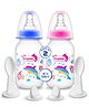 Baby Dolphin Anti-Colic 2 in 1 Spoon Feeding Bottle, BPA Free, Contains Spoon- 125ml, Blue & Pink (Pack of 2)
