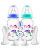 Baby Dolphin Anti-Colic 2 in 1 Spoon Feeding Bottle, BPA Free, Contains Spoon- 125ml, Blue & Green (Pack of 2)