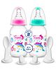 Baby Dolphin Anti-Colic 2 in 1 Spoon Feeding Bottle, BPA Free, Contains Spoon- 125ml, Pink & Green (Pack of 2)