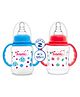Baby Dolphin Anti-Colic Plastic Handle Feeding Bottle, BPA Free, Feeding Bottle with Handle- 125ml, Sky Blue & Red (Pack of 2)