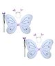 Kaku Fancy Dresses White Butterfly Wings with Hairband and Wand Stick For Kids - White