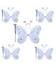Kaku Fancy Dresses White Butterfly Wings with Hairband and Wand Stick For Kids - White
