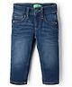 UCB Cotton Elastane Woven Full Length Solid Colour Jeans - Navy Blue