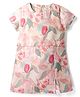 melon Cotton Woven Half Sleeves Jumpsuit with Floral Print - Cream