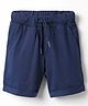 UCB Cotton Knit Knee Length Solid Colour Shorts - Navy Blue