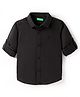 UCB Cotton Woven Full Sleeves Solid Colour Shirt - Black