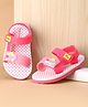 Babyoye Velcro Closure Sandals With Floral Applique & Polka Dots Print - Pink