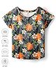 Pine Active Half Sleeves T-Shirt With Floral Print - Multicolour