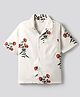 Primo Gino 100% Viscose Woven Half Sleeves All Over Floral Printed Resort Collar Shirt - Off White