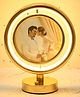 The Procure Store Rotatable Round Frame with Led light and Mirror- Golden