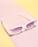 KIDLINGSS Floral Applique Narrow Sunglasses - White