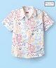 Babyhug Cotton Knit Half Sleeves Shirt With Animal Print - White