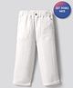 Bonfino 100% Cotton Crinkle Woven Full Length Double Gauze Trousers - White
