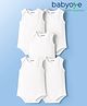 Babyoye 100% Cotton Solid Dyed  Knit Sleeveless  Onesies  Pack of 5- White